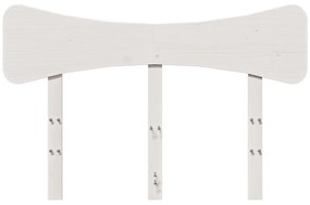 Testiera bianca 135 cm in legno massello di pino