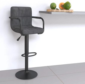 Sgabello Da Bar Grigio Scuro İn Velluto /
