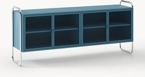 Credenza in metallo con frontale in vetro Robyn