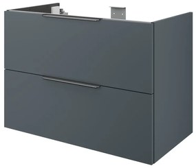 Mobile da bagno sotto lavabo SENSEA Neo grigio laccato lucido L 90 x H 64 x P 48 cm 2 cassetti, lavabo non incluso