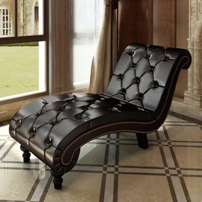 Sedia A Sdraio Marrone İn Similpelle /