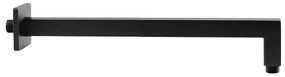 Braccio doccia Jacuzzi rubinetteria a parete nero opaco in ottone quadrato 35 cm