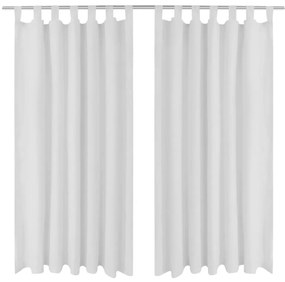 Tende İn Micro-raso Bianche 2 Pz Con Occhielli 140 X 245 Cm /