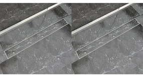 Scarico Doccia Lineare 2 Pz 930x140 Mm Acciaio Inossidabile /