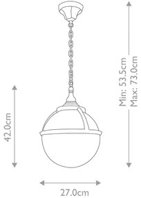 Elstead GLENBEIGH-CHAIN - Lampadario da esterno a sospensione con catena GLENBEIGH 1xE27/60W/230V IP44