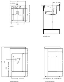 Colavene Lavacril mobile lavatoio 45x50 con serrandina a scomparsa laterale in abs metacrilato bianco