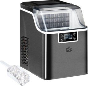 Macchina del Ghiaccio Autopulente da 24 Cubetti in 14-18 Minuti 20 kg in 24 Ore Nero...