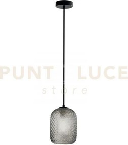Lampadario a sospensione ashford ovale fume' 1 luce attacco e27 15x...