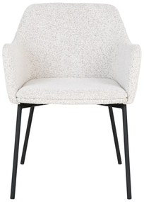 Sedia da pranzo bianca in imbottito con braccioli Melilla – House Nordic