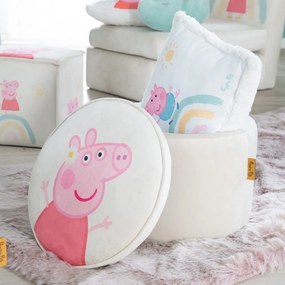 Pouf per bambini in velluto bianco Peppa Pig - Roba