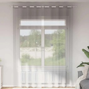 Tende İn Voile Con Occhielli 2 Pz Grigio Chiaro 140x300 Cm /