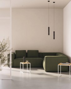 Kave Home - Divano ad angolo Blok 3 posti in velluto a coste spesse verde 290 x 230 cm / 230 cm 290 cm