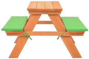 Tavolo e panche da picnic 89x79x50 cm legno massello di abete