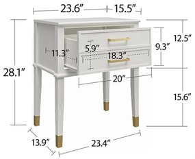Comodino bianco Westerleigh – CosmoLiving by Cosmopolitan