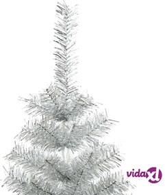 vidaXL Albero di Natale Artificiale con Supporto Argento 180 cm PET