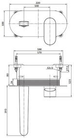 Cersanit S951-333 - Rubinetto vasca da bagno per installazione a scomparsa CREA nero