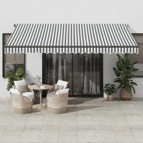 Tenda Retrattile Automatica Led Antracite E Bianco 450x350 Cm /