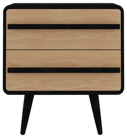 Comodino in colore naturale con motivo in nero Chantal - Støraa