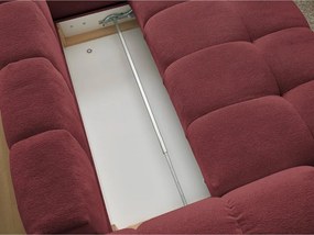 Divano angolare burgundy allungabile e con contenitore (penisola a destra/a L) con rivestimento in ciniglia Everest – Bobochic Paris