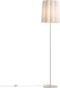 Lampada da terra Japandi beige con paralume in tessuto 160 cm - Jenni