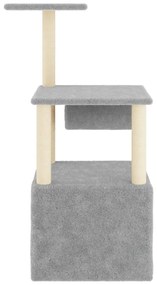 Albero per gatti con tiragraffi in sisal grigio chiaro 109,5 cm
