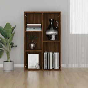 Libreria/credenza rovere marrone 50x25x80 cm legno multistrato