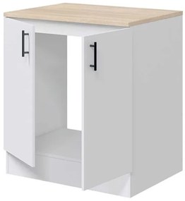 Mobile Base Lavello 80 cm 2 Ante, Bianco/Rovere - MDF Resistente