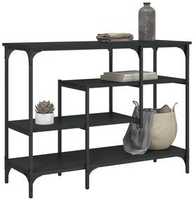 Tavolino Consolle Con Ripiani Nero 100x35x75 Cm /