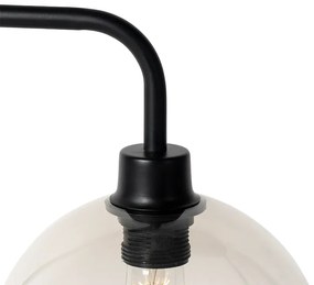 Lampada da tavolo moderna nera con paralume fumé - Maly