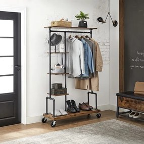 Appendiabiti a piantana mobile LINEA marrone/nero