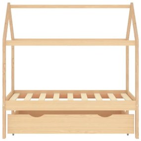 Giroletto per Bambini con Cassetto in Pino Massello 70x140 cm