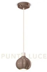 Sospensione piccola ceramica afoxe' marrone moka c2640(mok)