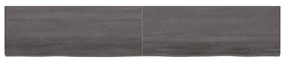 Ripiano muro grigio scuro 220x40x6 cm massello rovere trattato
