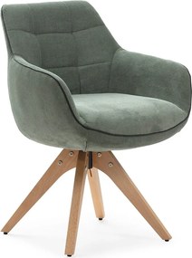 Set di sedie da pranzo verde in imbottito con braccioli 2 pz Donatelo – Marckeric