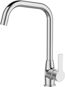 Kamalu - Miscelatore cucina design canna curva con finitura lucida | KAM-T1000