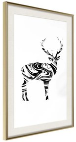 Poster  Marble Stag  Cornice Quadri Cornice d'oro con passe-partout, Larghezza x Altezza Home decor 20x30