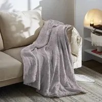 Plaid 130x160 cm Soffio Foglie malva