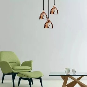 Lampadario su filo 1xE27/60W/230V oro rosato