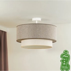 Duolla-Lampadario a plafone BOHO ECO RECYCLING 1xE27/15W/230V diametro 45 cm marrone/color crema