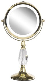 Specchio da tavolo LED rosa oro ø 18 cm MAURY Beliani