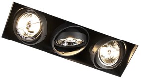 Faretto da incasso nero GU10 AR70 senza cornice 3 luci - Oneon