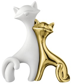 Bongelli preziosi Scultura piccola in marmorino Gatti h 12 - varie colorazioni BIANCO ORO