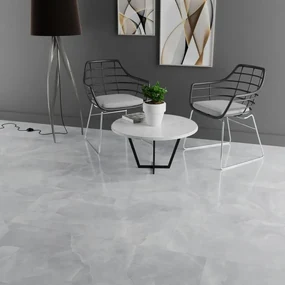Piastrella da pavimento e rivestimento interno 60 x 120 cm Sp. 9 mm rettificato Venus in gres porcellanato smaltato lucido grigio traffico medio (pei 2/5) 1.44 mq