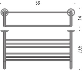 Colombo design Hermitage b3387 rack portasciugamani 56 cm cromo