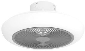 Plafoniere Ventilatore Sayulita Abs Bianco-Grigio Diff Acrilico Bianco Led