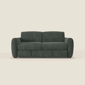 Kaleo Divano letto moderno con materasso H17 cm - in raffinato tessuto impermeabile T26 verde oliva
