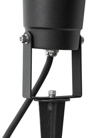 Faretto a picchetto nero con LED regolabile IP65 con cavo e spina - Basic
