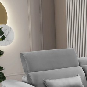 Divano angolare grigio allungabile/con contenitore (con penisola a destra/con chaise lounge) e rivestimento in velluto Foble – ELTAP