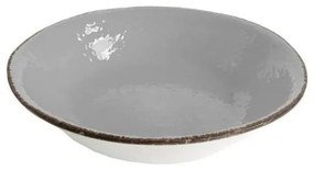 Piatto Fondo in Ceramica cm 21 - Set 6 pz - Colore Grigio - Preta