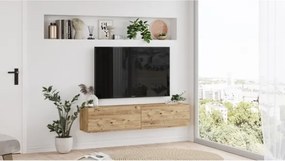 Mobile Tv Sospeso 140x32x30 Effetto Legno Rovere Future